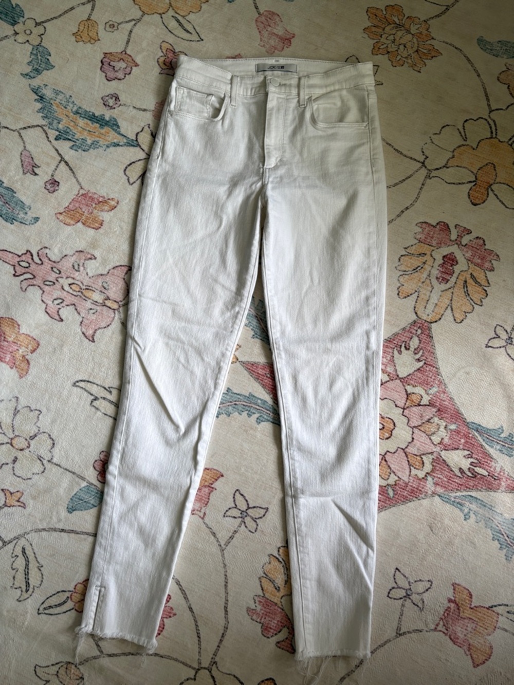 Joe's Jeans White Skinny Ankle Slit Jeans